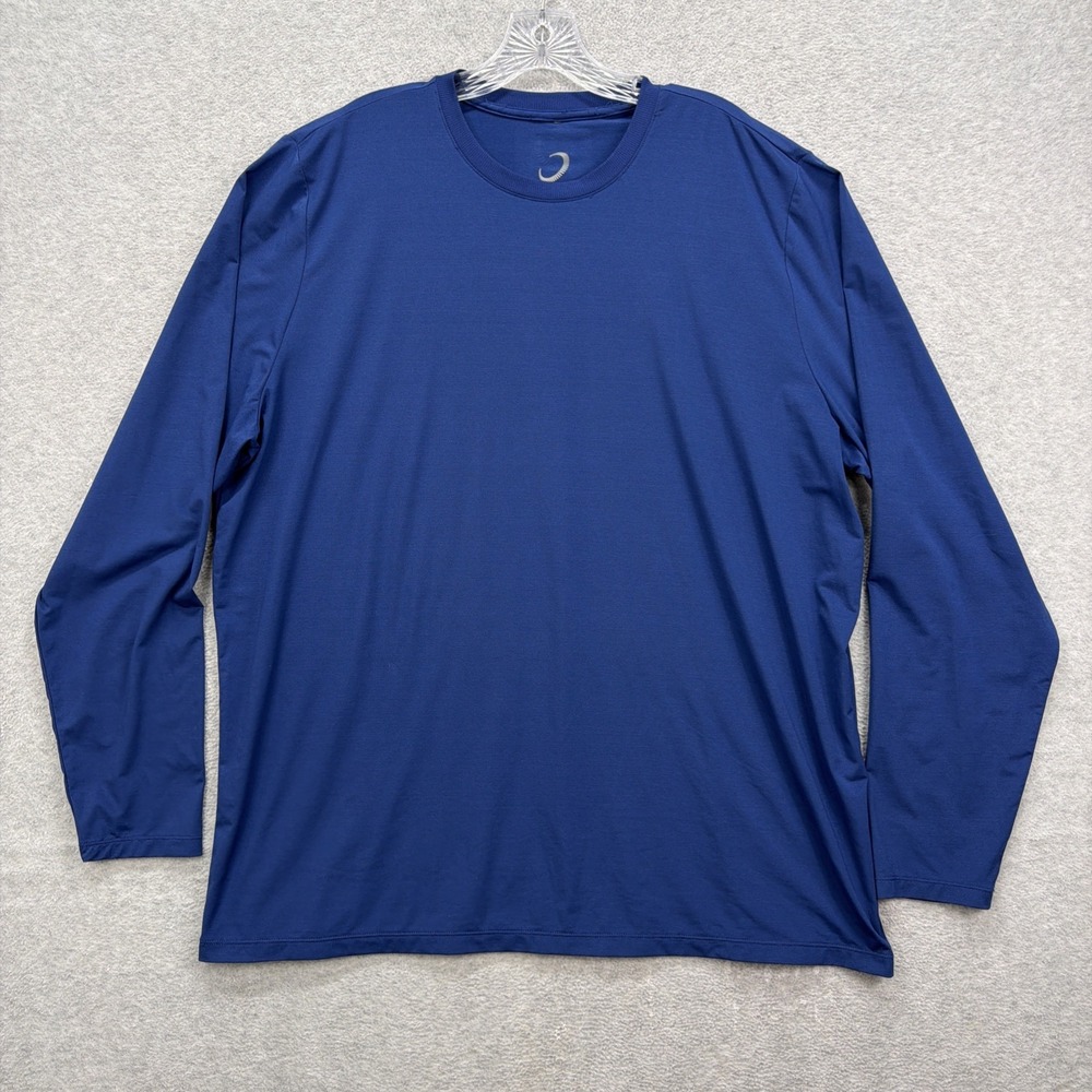 Zero Restriction T Shirt Mens XXL Blue Performance Golf Long Sleeve Crew Tee
